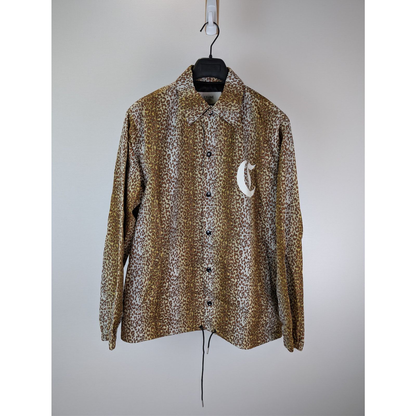 Celine o1rshd1 Leopard Print Nylon Coach Button Up Shirt in Multi Size US S / EU 44-46 / 1 - 8 Thumbnail