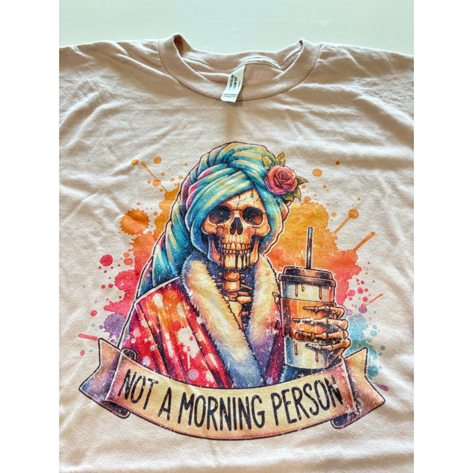 American Apparel Not A Morning Person T-shirt Beige Size L / US 10 / IT 46 - 1 Thumbnail