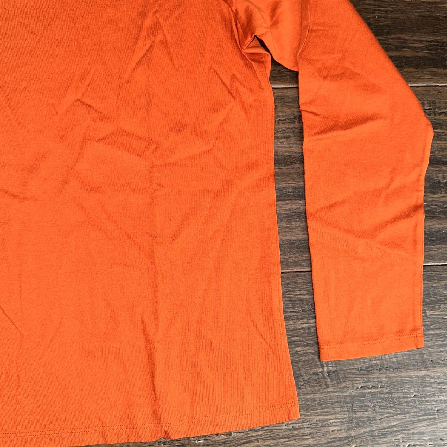 Lands' End VINTAGE Lands' End Vneck Longsleeve Shirt Womens M Dark Ginger 100% Cotton Peru Size M / US 6-8 / IT 42-44 - 3 Thumbnail