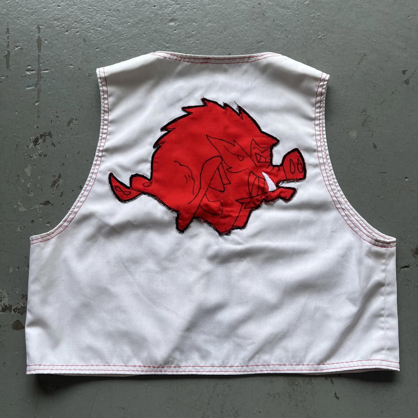 Handmade × Vintage Vintage 70s Handmade Arkansas Razorbacks Lightweight Vest Size XS / US 0-2 / IT 36-38 - 1 Thumbnail