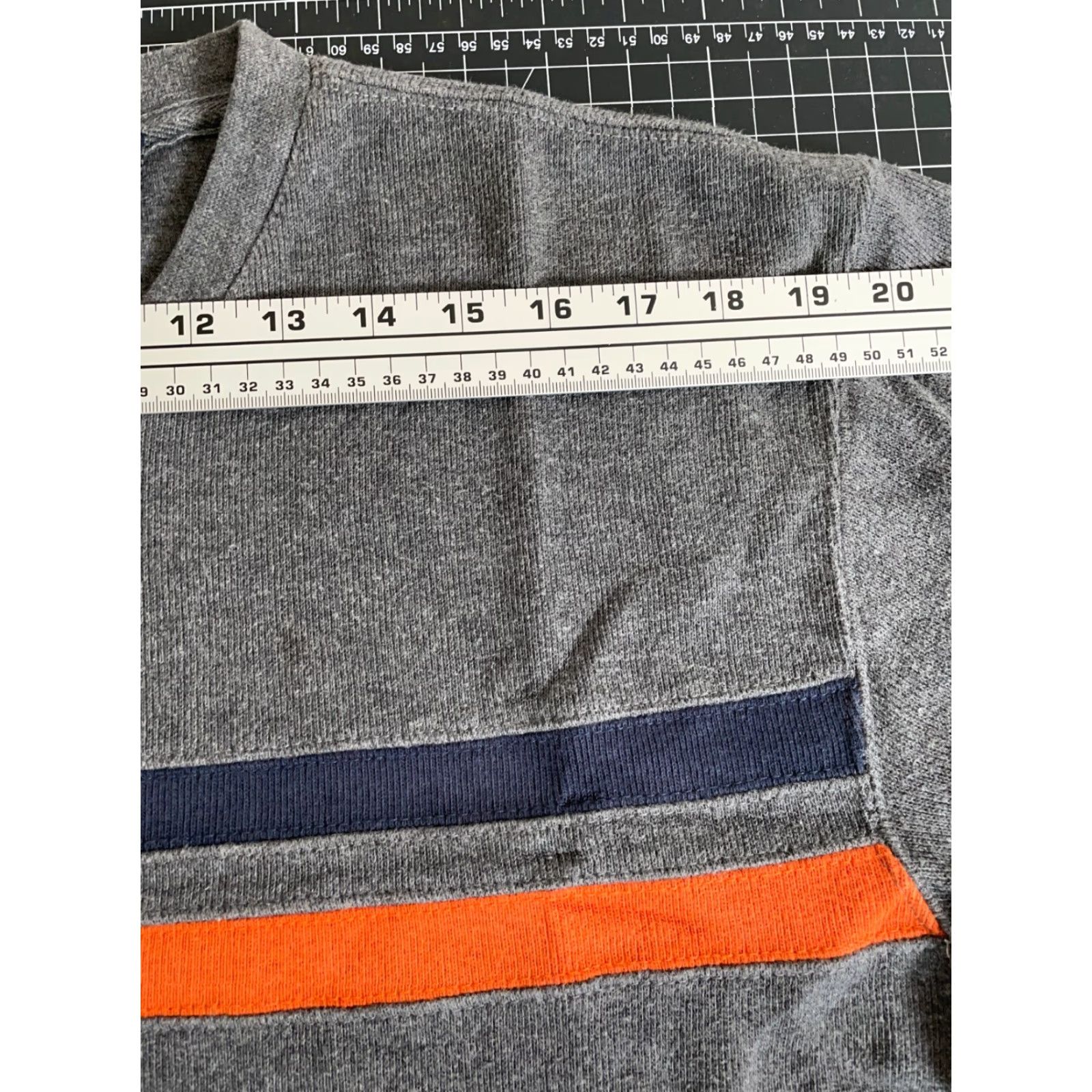 Route 66 VINTAGE Route 66 Sweater Shirt Adult Large Gray Orange Blue Striped Knit V-Neck 1990s Punk Retro Mens Size US L / EU 52-54 / 3 - 7 Thumbnail