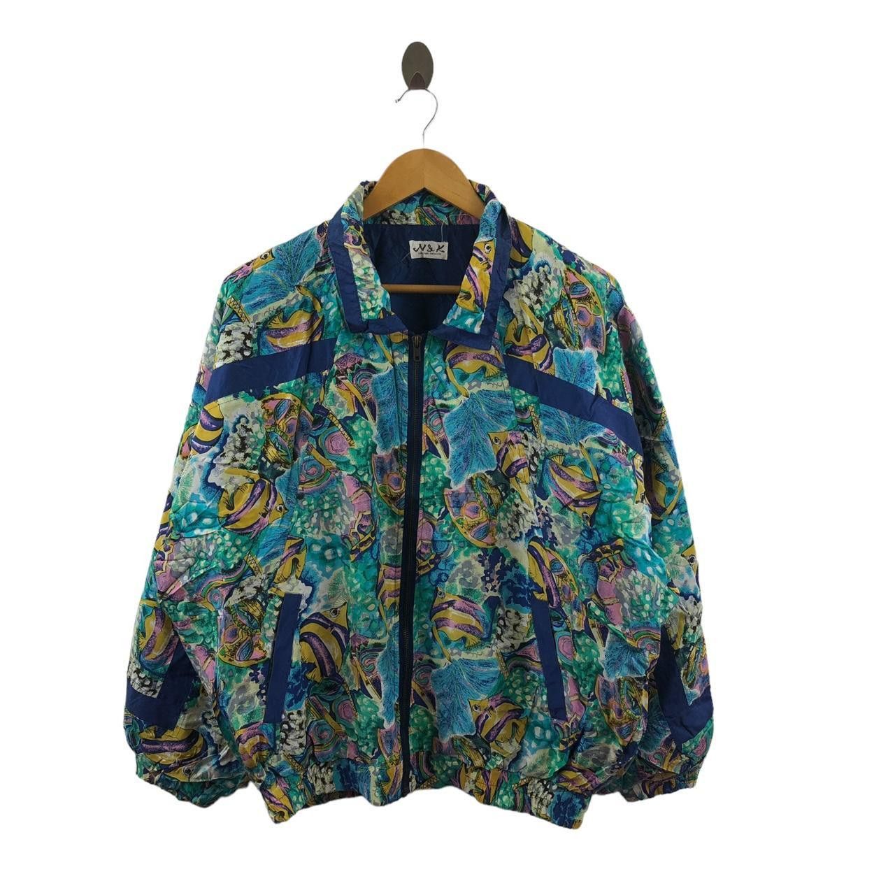 Japanese Brand Vintage 90’ N&K JAPAN Silk Nimo Fish Painting AOP Jacket Size XL / US 12-14 / IT 48-50 - 1 Thumbnail