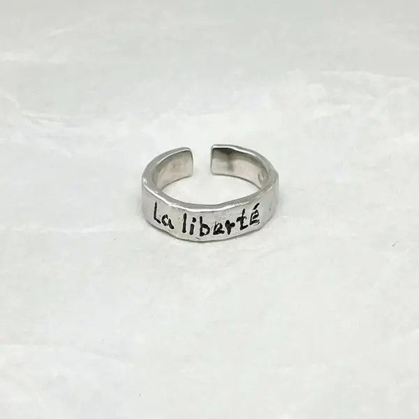 Japanese Brand Letter Engraved Design Ring Size ONE SIZE - 3 Thumbnail