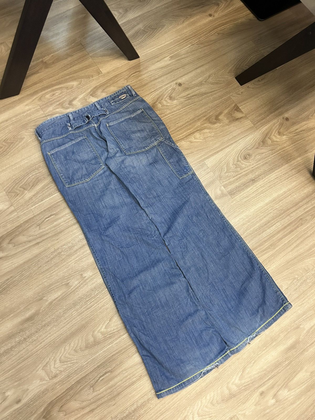 Diesel Vintage Diesel Distressed Baggy Flare Denim Pants Cinch Back Size US 33 - 5 Thumbnail