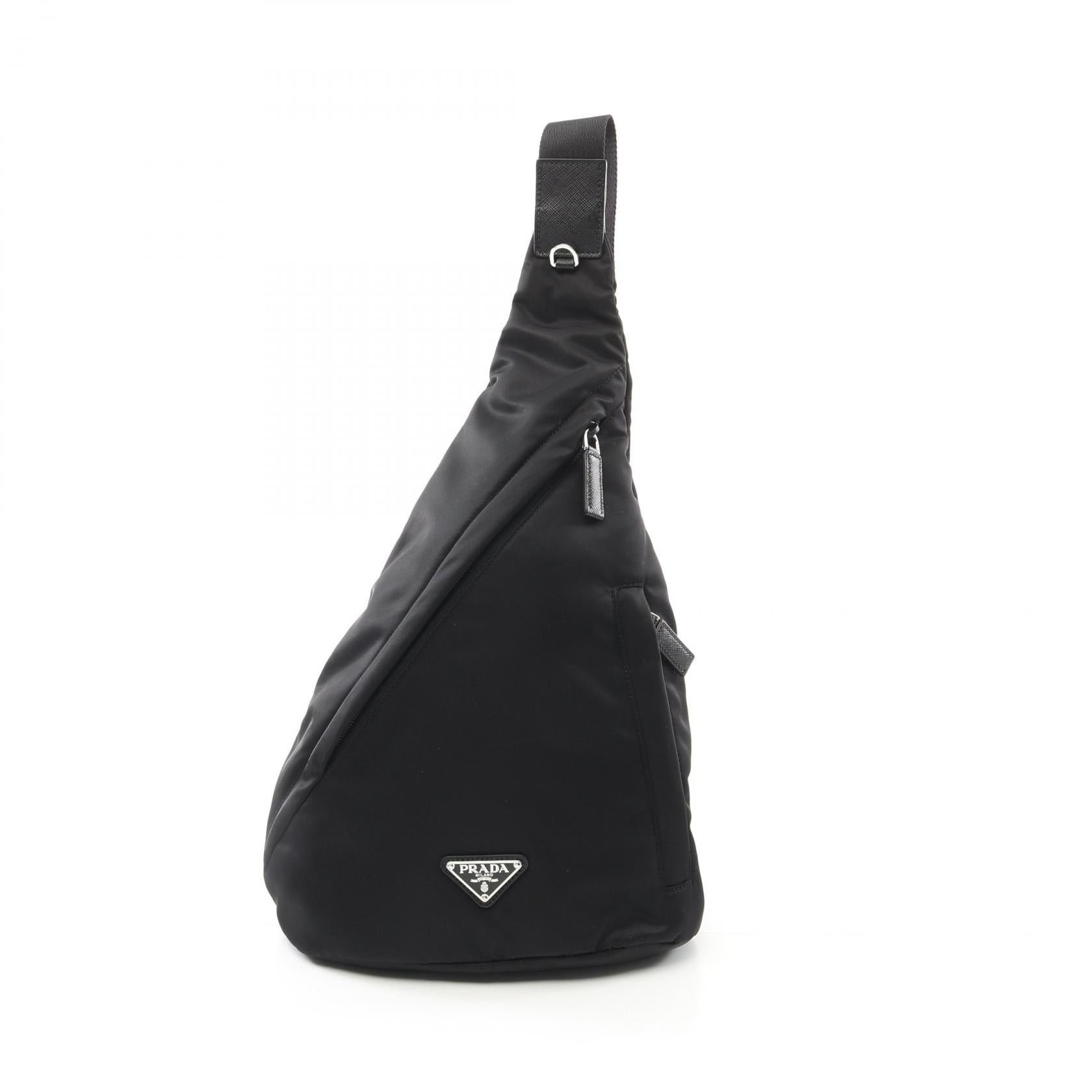 Prada Prada Tessuto Body Bag Nylon Saffiano Leather Black Size ONE SIZE - 1 Thumbnail
