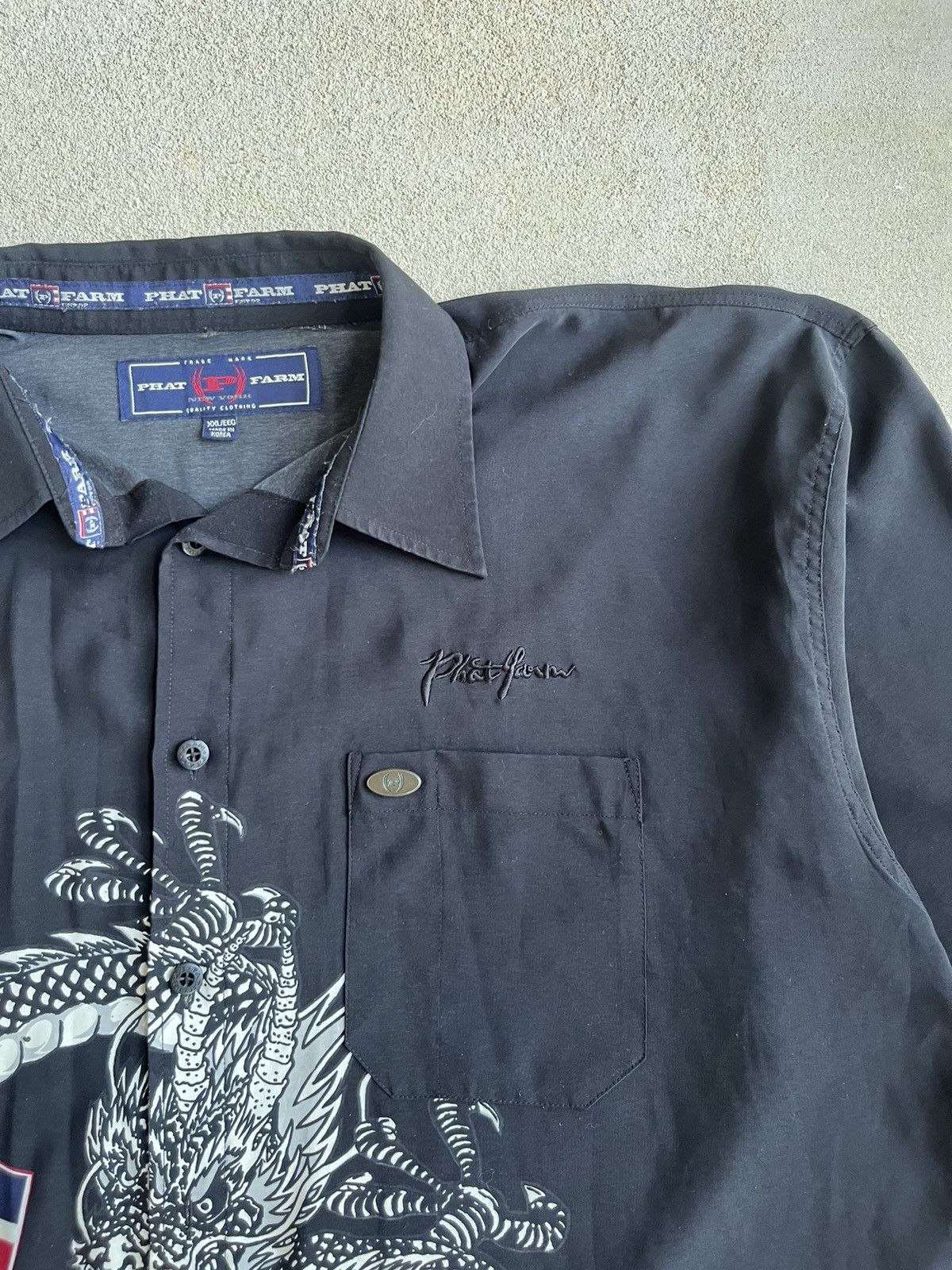 Phat Farm Vintage Y2K Phat Farm Tribal Dragon Button Up Shirt Size US XXL / EU 58 / 5 - 5 Thumbnail