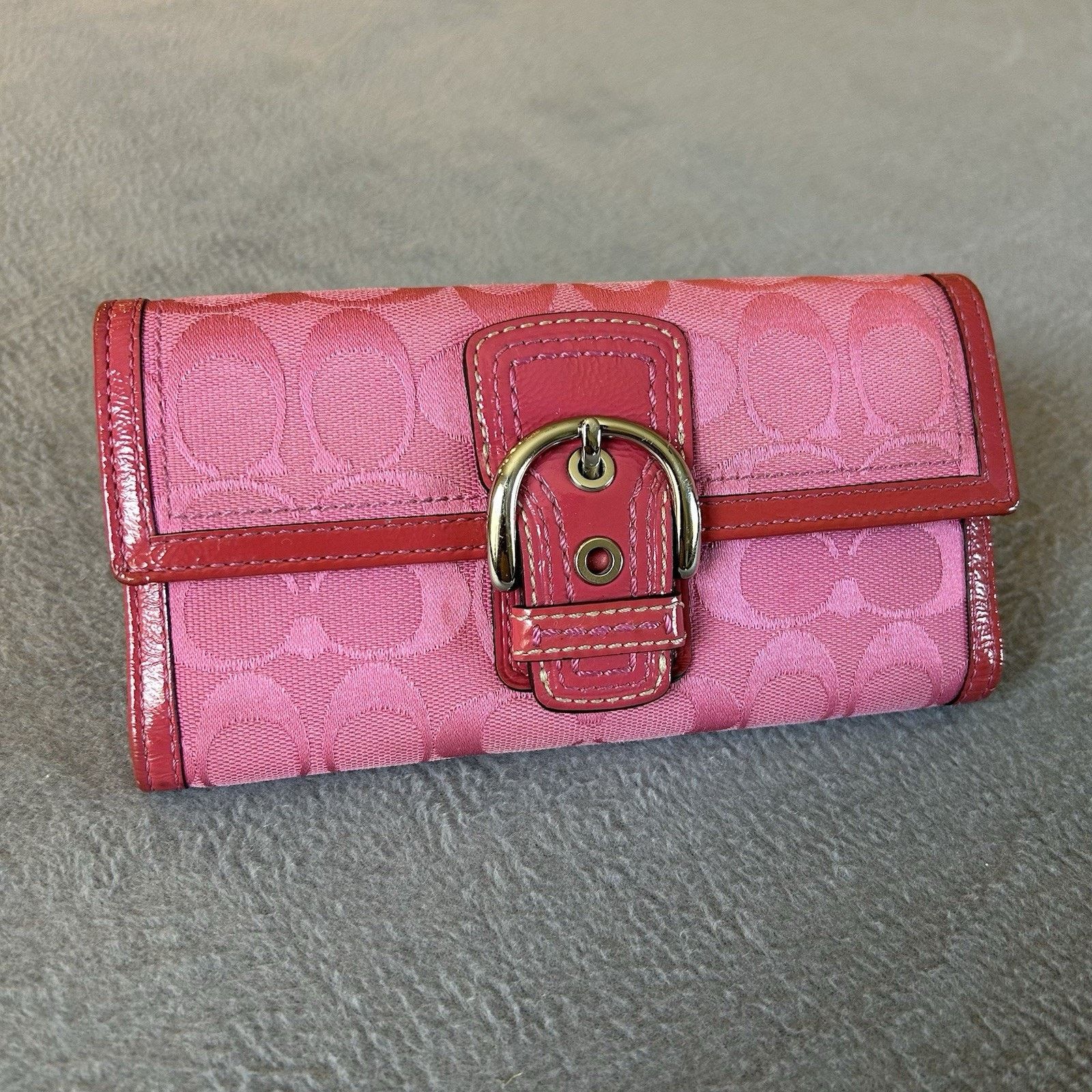 Coach COACH Canvas Leather Soho PINK Signature Bi-fold wallet Size ONE SIZE - 1 Thumbnail
