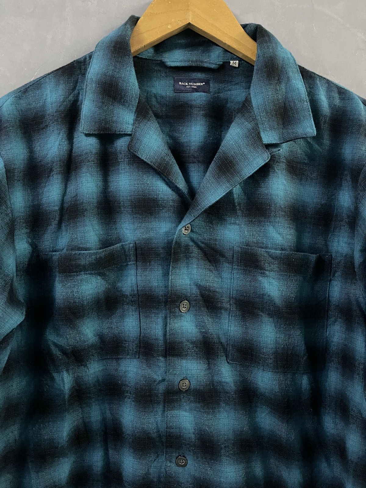 Flannel BACK NUMBER - Shadow Plaid Open Collar Shirt Size US M / EU 48-50 / 2 - 3 Thumbnail