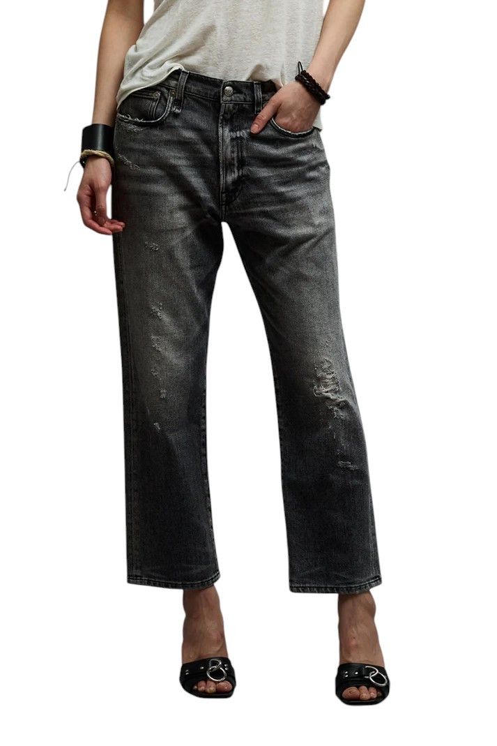 R13 BOYFRIEND 29 Vintage Grey Distress Washed Faded 85464 Size 29" - 1 Thumbnail