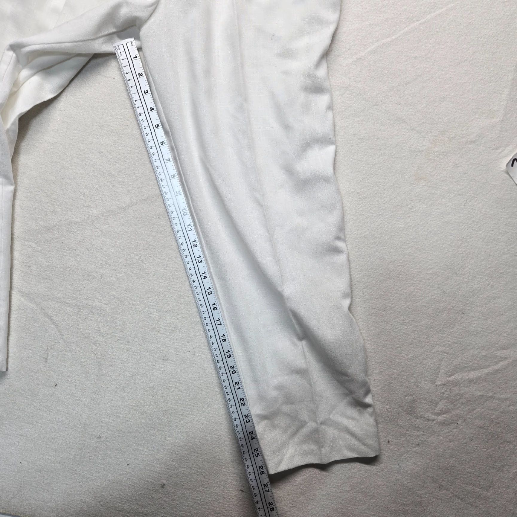 Vintage Briggs New York Pants - White Stretch Pull-On Slimming Straight Leg, Size 14, Women, 14, Mid Rise, Casual Dressy, Machine Washable Size 36" / US 14 / IT 50 - 6 Thumbnail