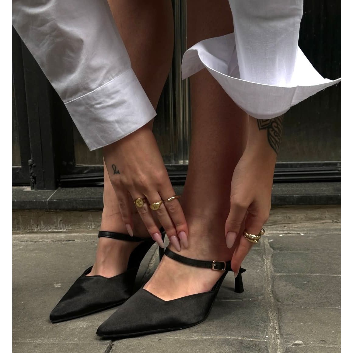 Zara ZARA Minimalist Black Slingback Mule Heels Pointed Toe NWT Size US 8 / IT 38 - 7 Thumbnail