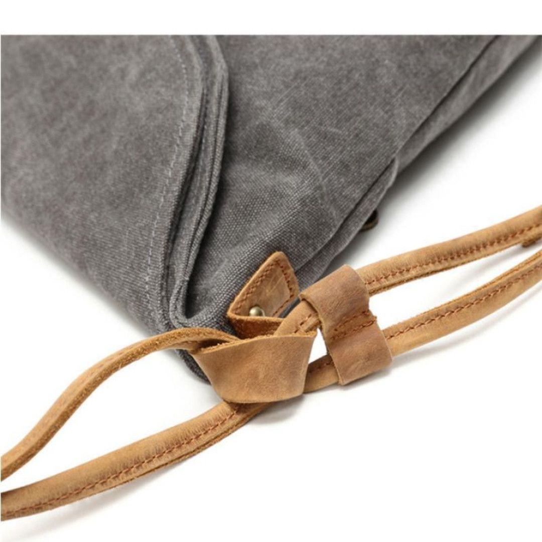 Designer × Leather washed faded cleanfit yuppie canvas outdoor bag Size ONE SIZE - 8 Thumbnail