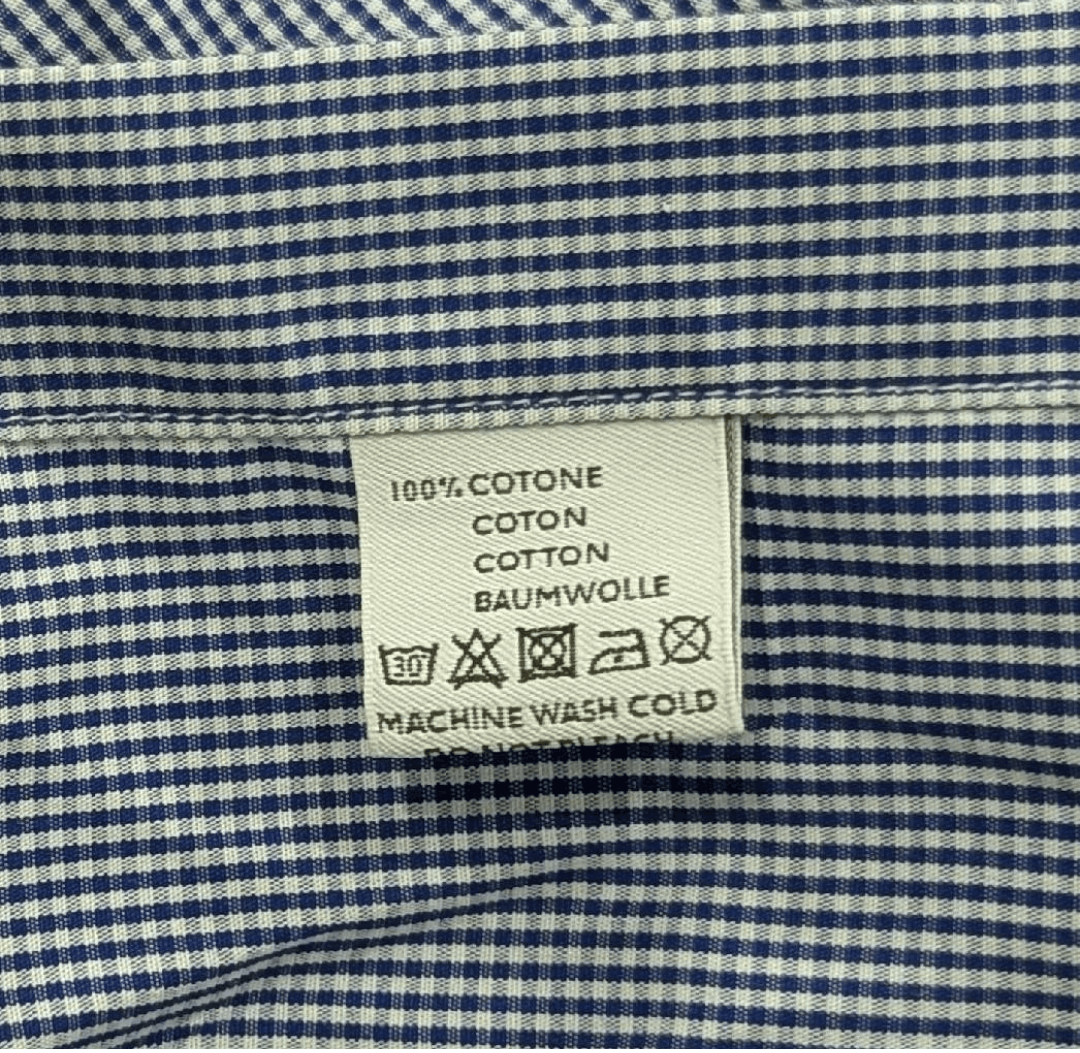 Canali CANALI Gingham Dress Shirt Navy Blue 40 US 15.75 Size US M / EU 48-50 / 2 - 6 Thumbnail