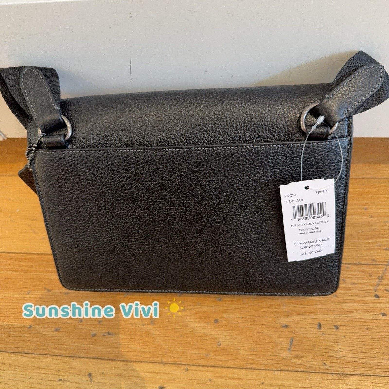 Coach NWT Coach Turner Flap Crossbody Bag Black leather CCQ52 Size ONE SIZE - 7 Thumbnail