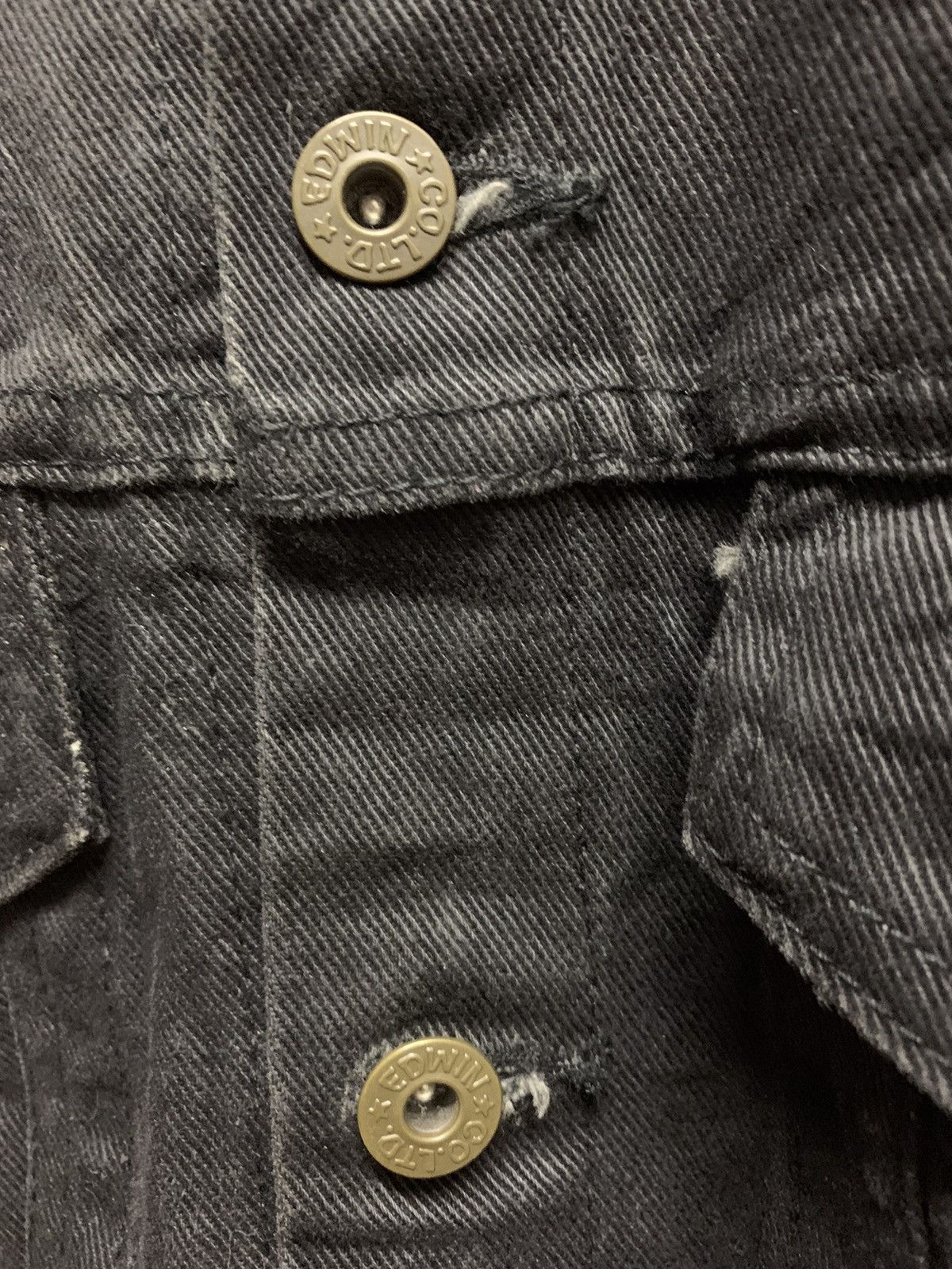 Edwin Vintage 90s EDWIN Denim Jakcet Black Size US M / EU 48-50 / 2 - 12 Thumbnail