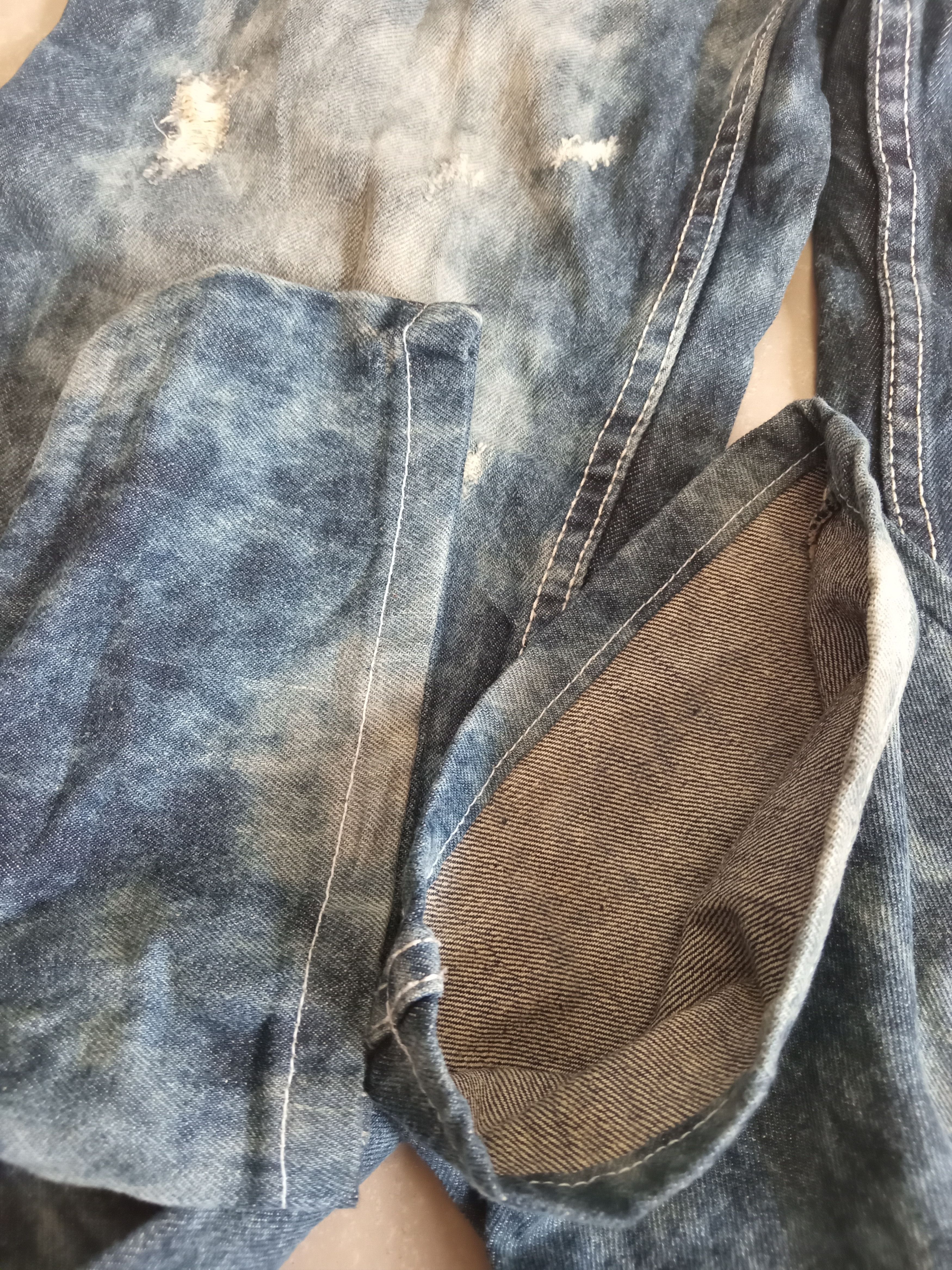 Japanese Brand 💥Style💥ANTI LABEL Asid Wash Distressed Jeans Size US 28 / EU 44 - 12 Thumbnail