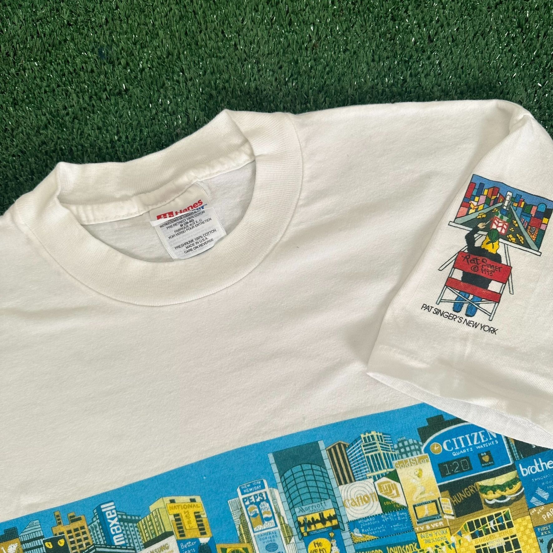 Hanes Vintage 90s Pat Singer New York Times Square T-Shirt Artist Size US M / EU 48-50 / 2 - 5 Thumbnail