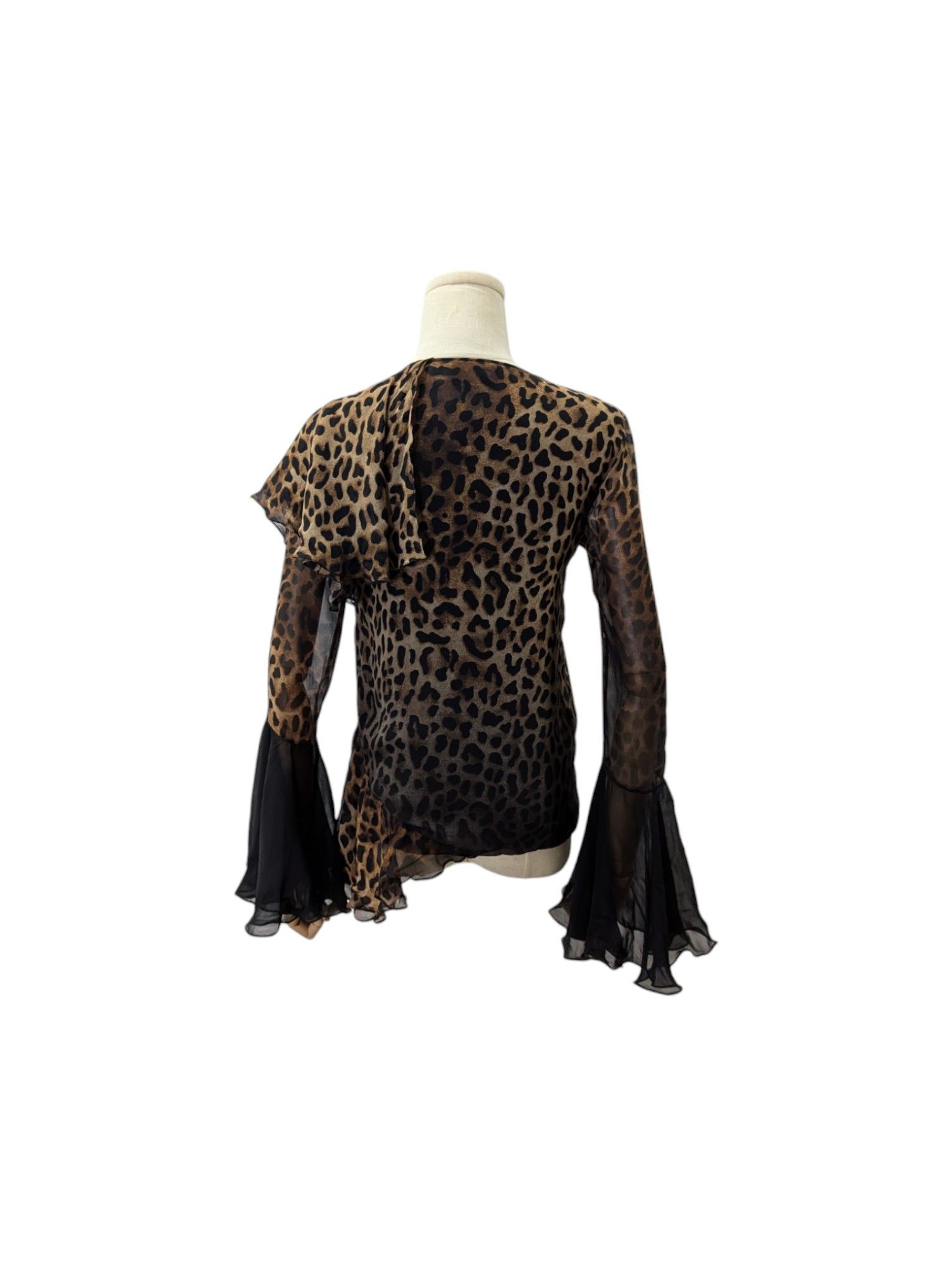 Tom Ford Leopard Print Silk Blouse Size XS / US 0-2 / IT 36-38 - 2 Thumbnail