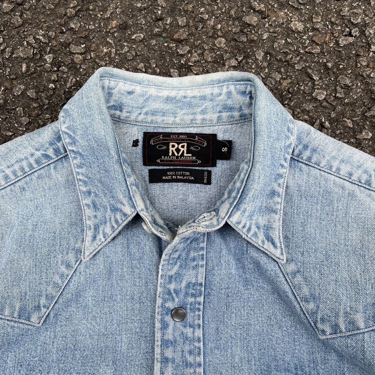 RRL Ralph Lauren Vintage 90s RRL Ralph Lauren Western Denim Shirt Size US S / EU 44-46 / 1 - 1 Thumbnail