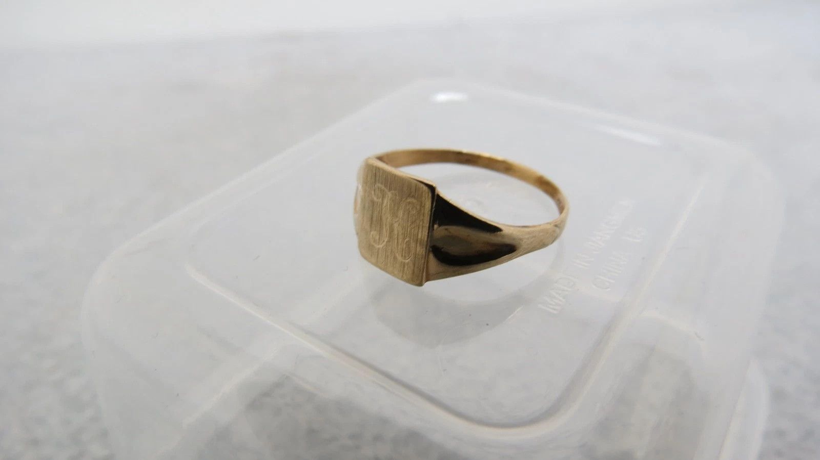 Jewelry Vintage 10k Yellow Gold Signet Ring Size 4.5 Monogram Size ONE SIZE - 2 Thumbnail