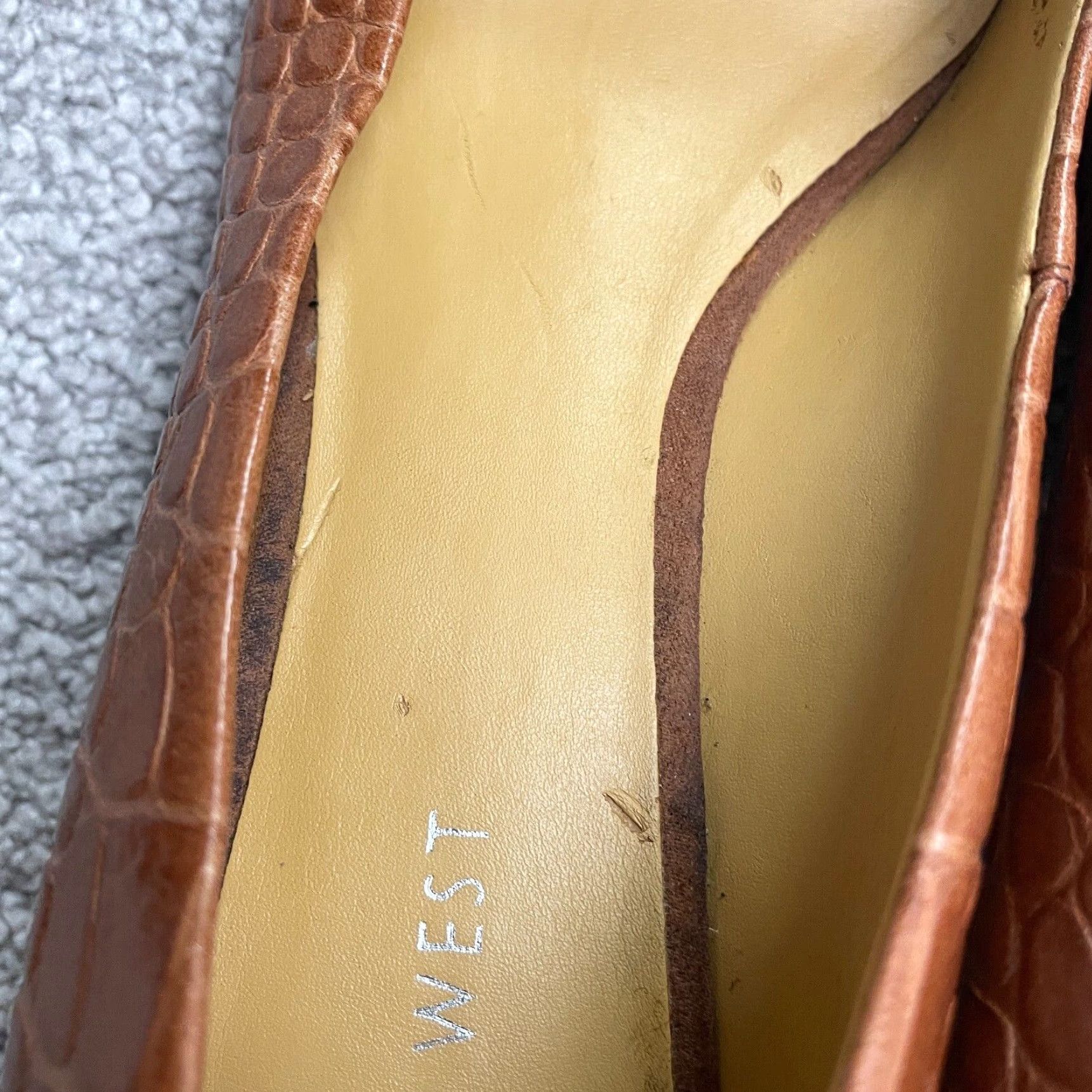 Nine West Nine West Pointed Toe Pump Heels Womens 8M Brown Crocodile Workwear Business Dress Shoes Size US 8 / IT 38 - 7 Thumbnail
