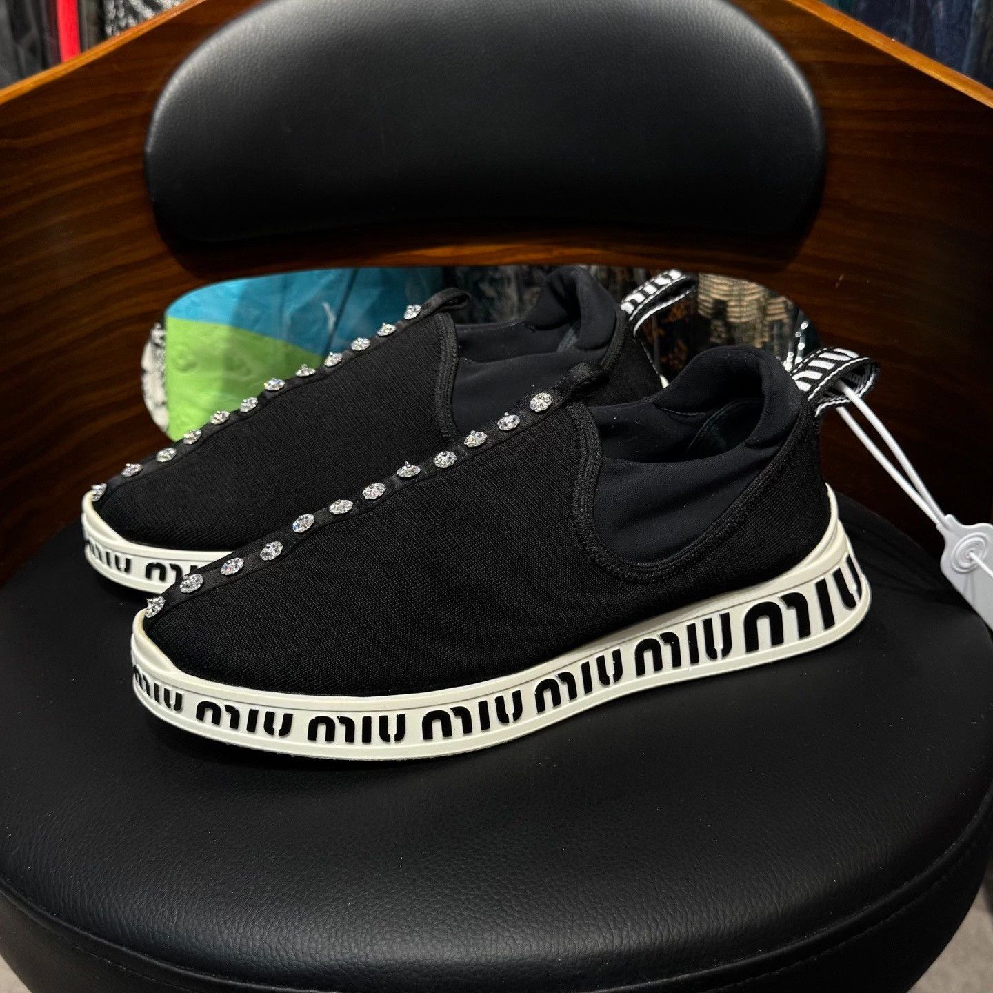 Miu Miu Miu Miu Casual Black Lowtop Sneakers us_6-5 Women Size US 6.5 / IT 36.5 - 1 Thumbnail