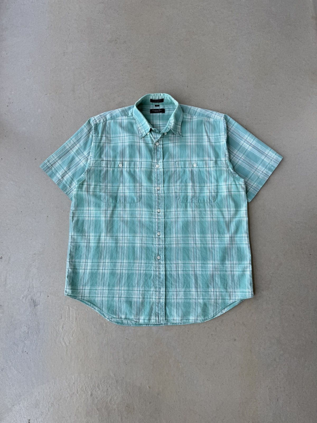 Christian Dior Monsieur Vintage Christian Dior Mint Green Plaid Button Up Shirt Size US L / EU 52-54 / 3 - 1 Thumbnail