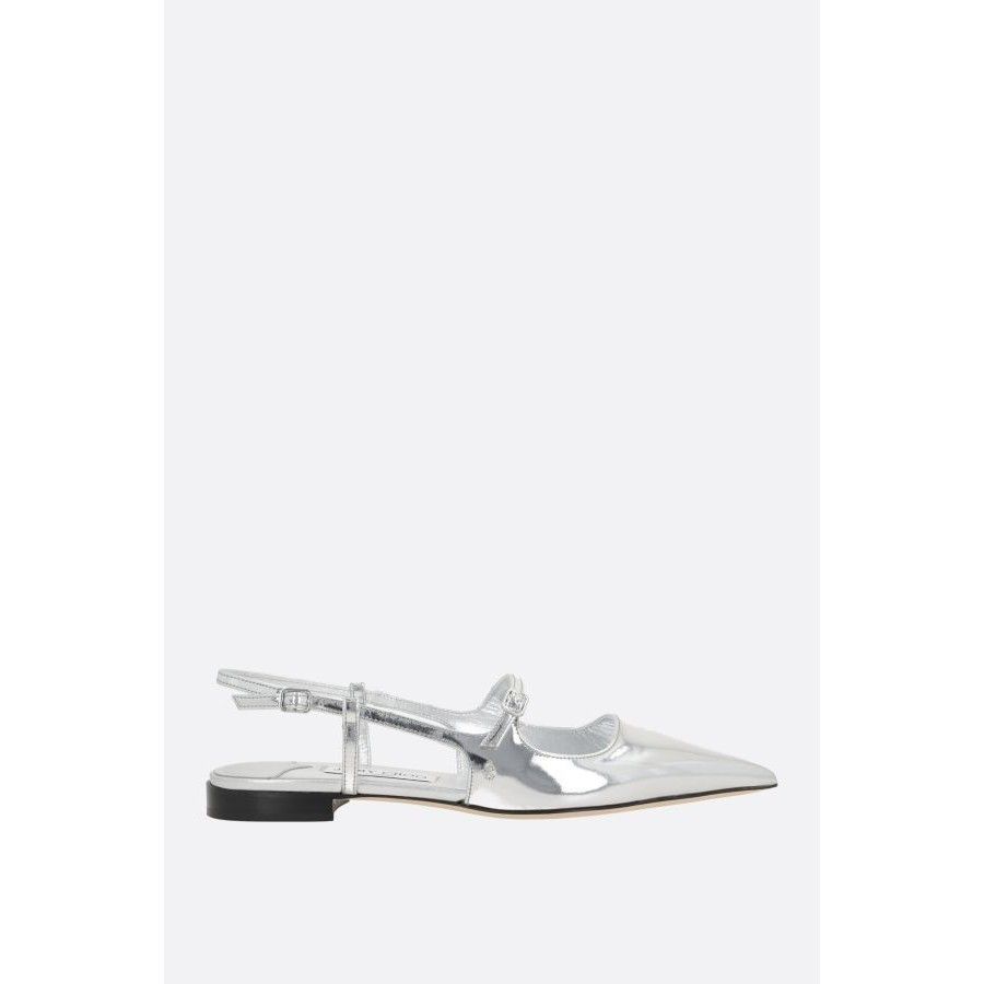 Jimmy Choo JIMMY CHOO Didi Silver Leather Flat Slingbacks New & Authent Size US 7.5 / IT 37.5 - 1 Thumbnail