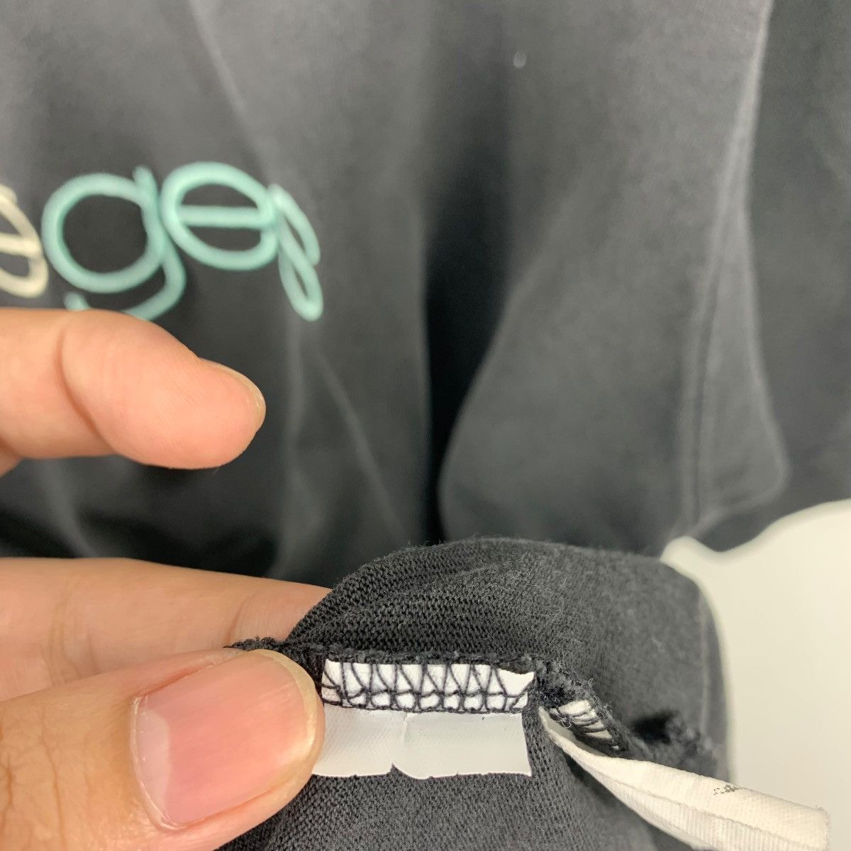 Courreges × Vintage Vintage COURRAGES Embroidery spellout logo black tee Size US L / EU 52-54 / 3 - 10 Thumbnail