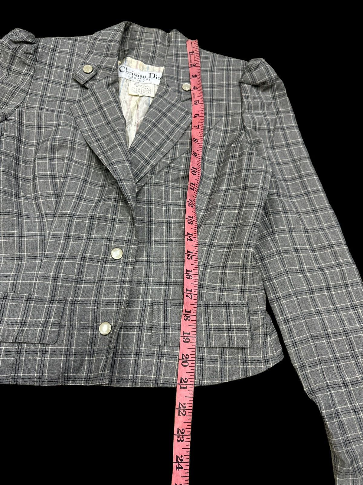 Dior VINTAGE CHRISTIAN DIOR CROPPED WOOL BLAZER Size S / US 4 / IT 40 - 5 Thumbnail