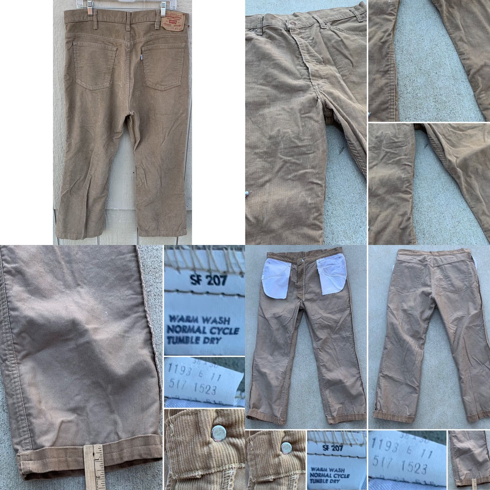 Levi's Vintage Levi’s 517 Corduroy Pants W 38 L 30 Beige Corduroy Flat Front 5 Pocket United States Mens Size US 35 - 8 Thumbnail