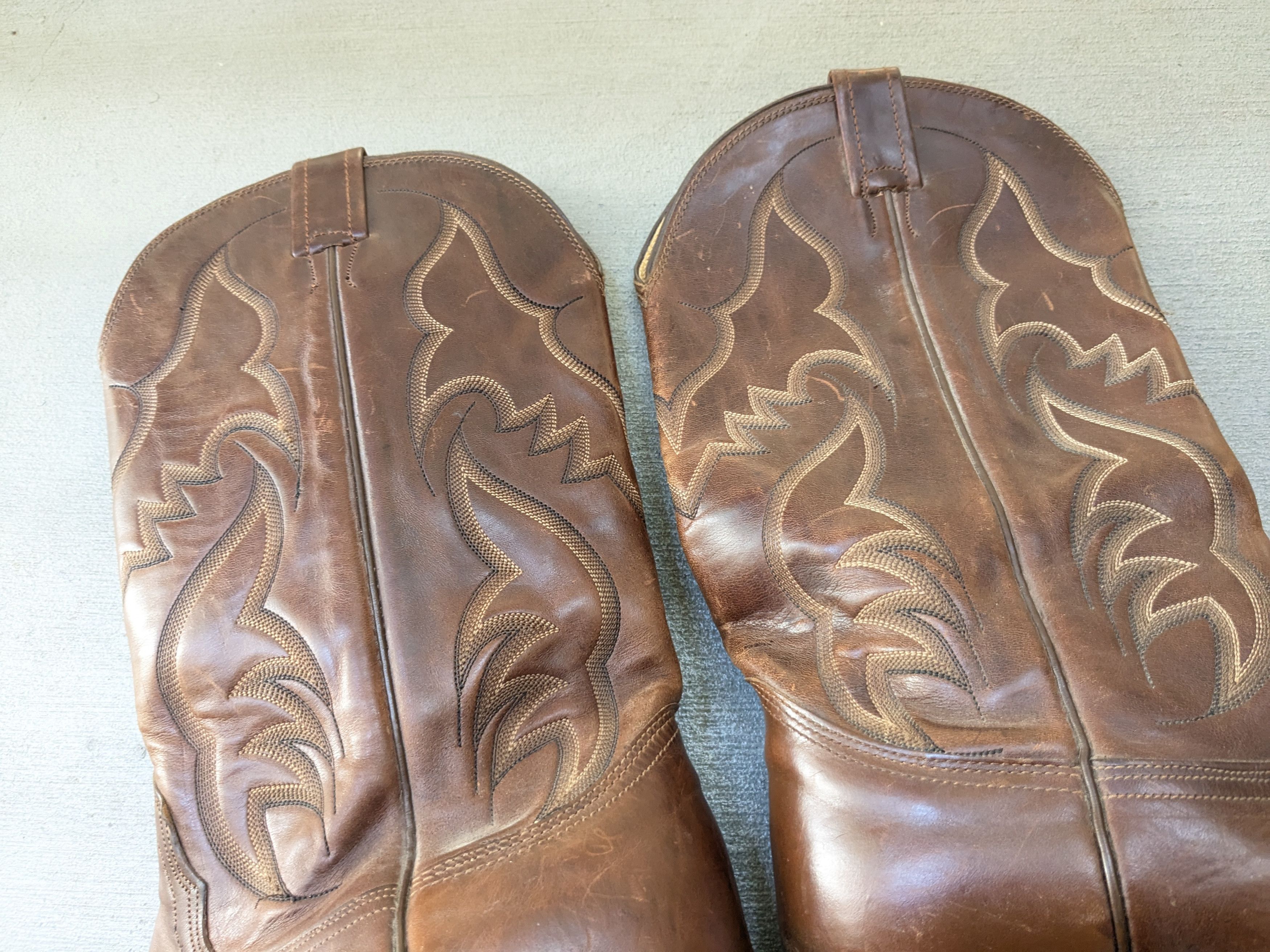 Nocona Boots Nocona Cowboy Boots Brown Leather 11.5 D Botas USA Size US 11.5 / EU 44-45 - 4 Thumbnail