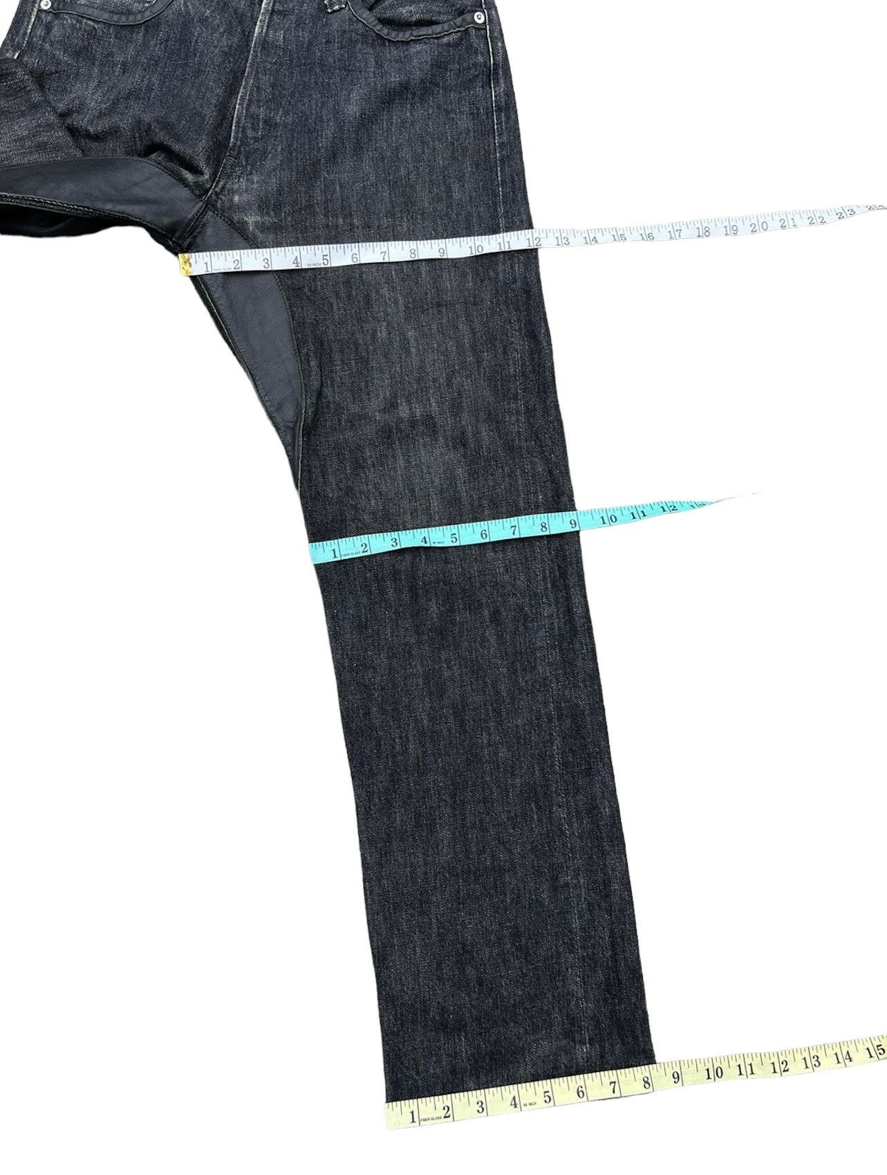 Full Count & Co. × Vintage Vintage 90s Full Count Japan Hybrid Leather Selvedge Jeans Size US 30 / EU 46 - 4 Thumbnail