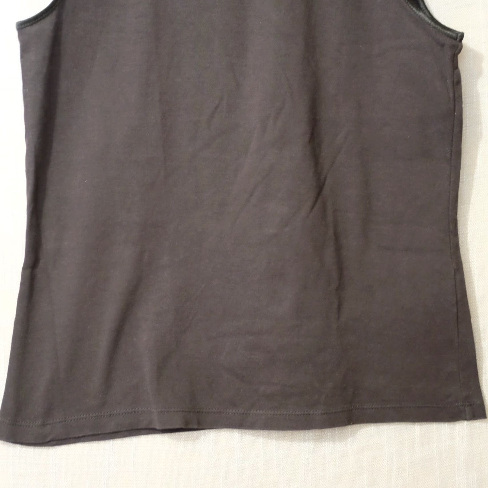 Vintage Christopher & Banks Black Tank Top Women's S Tank 100% Cotton Knit Sleeveless Crew Neck Basic Casual Workwear Shirt Size S / US 4 / IT 40 - 3 Thumbnail