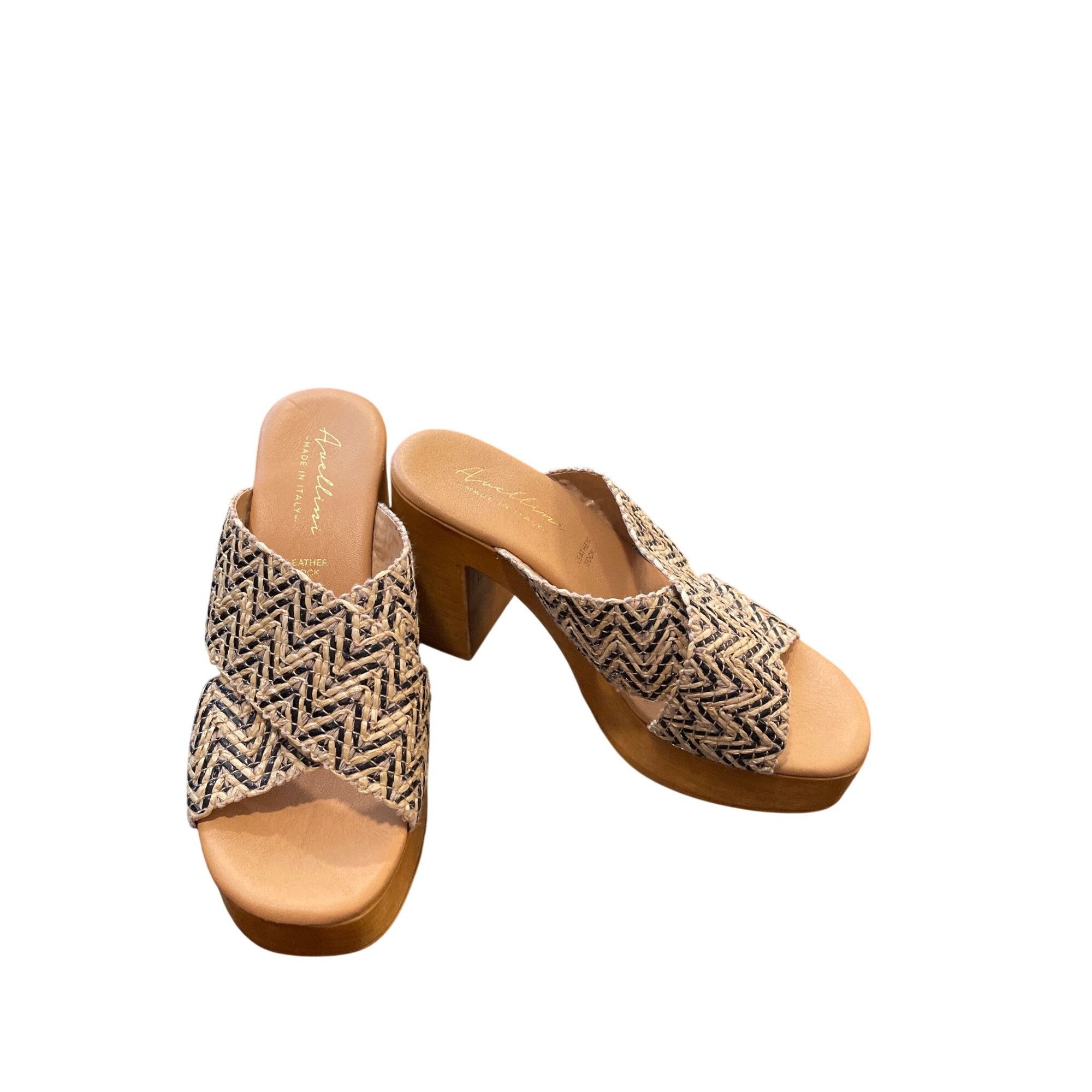 Other Avellini Italian made purple beige geometric 3.5" block heel Size US 6.5 / IT 36.5 - 1 Thumbnail