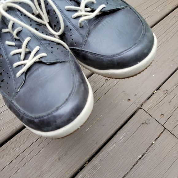 Other Jambu Bloom Dark Charcoal Grey Black Leather Laser Cut Flora Size US 11 / IT 41 - 6 Thumbnail