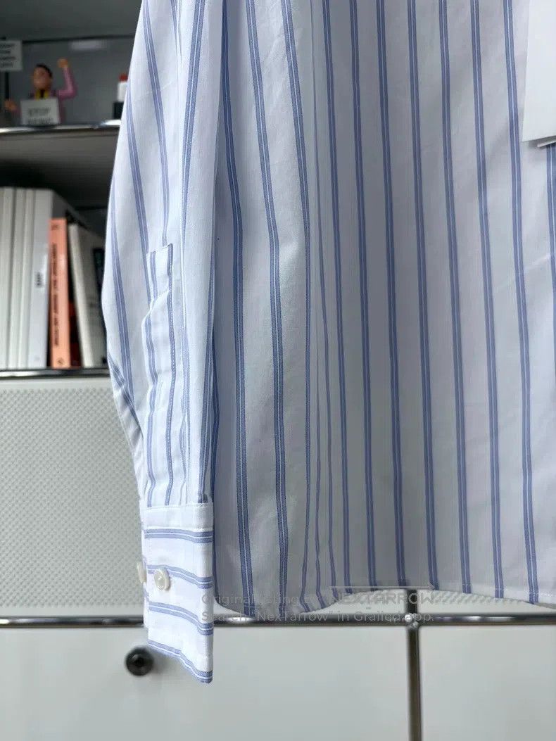 Acne Studios Acne Studios Blue and white striped collar smile embroider Size US XS / EU 42 / 0 - 3 Thumbnail