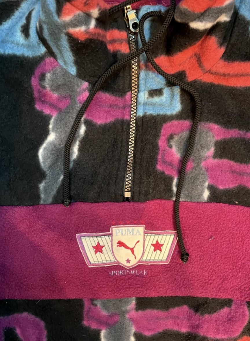 Puma Vintage 90s Puma Abstract Fleece Size US S / EU 44-46 / 1 - 2 Thumbnail