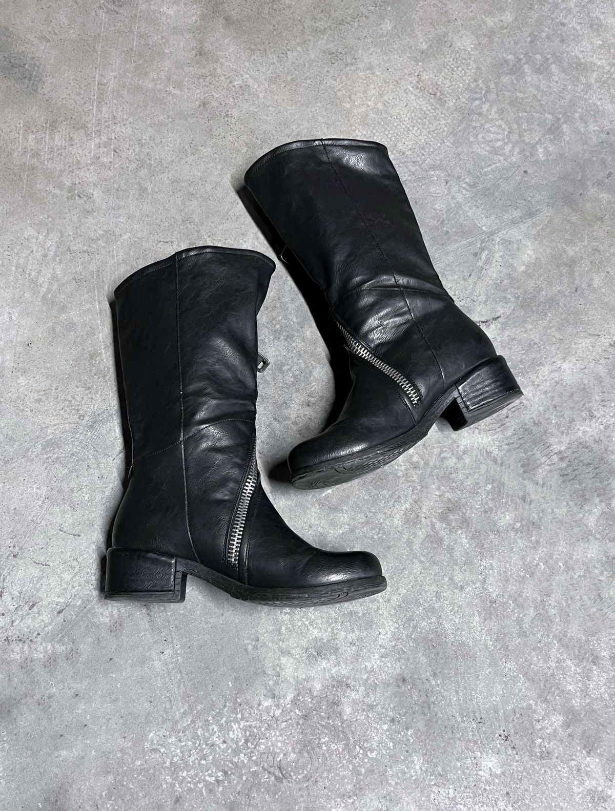 Vintage Avant Garde Asymmetrical Zip Leather A.S.98 Style Boots Size US 8 / IT 38 - 2 Thumbnail
