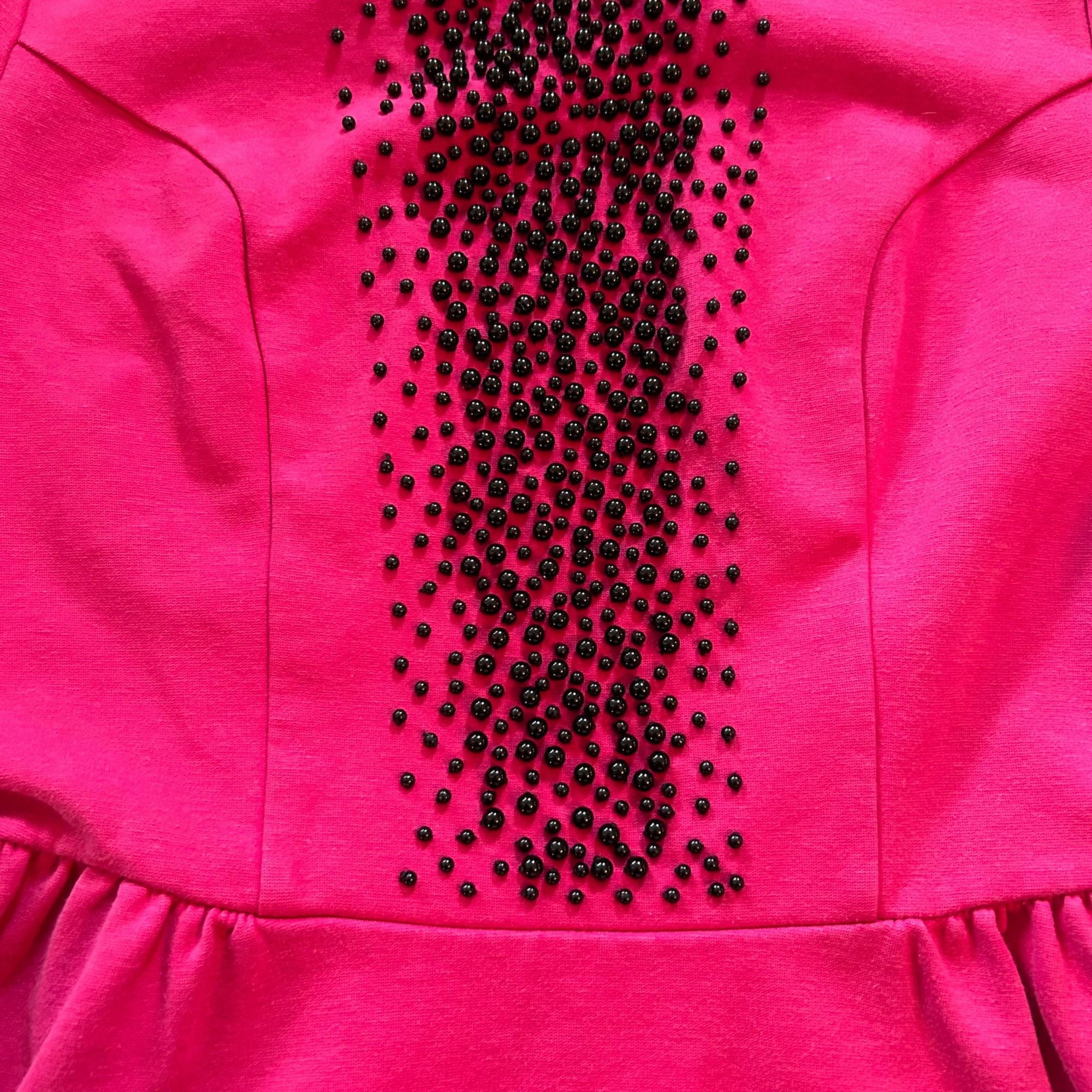 Boden Boden Fuchsia Hot Pink Beaded A- Line Isabella Dress 6 Size M / US 6-8 / IT 42-44 - 4 Thumbnail