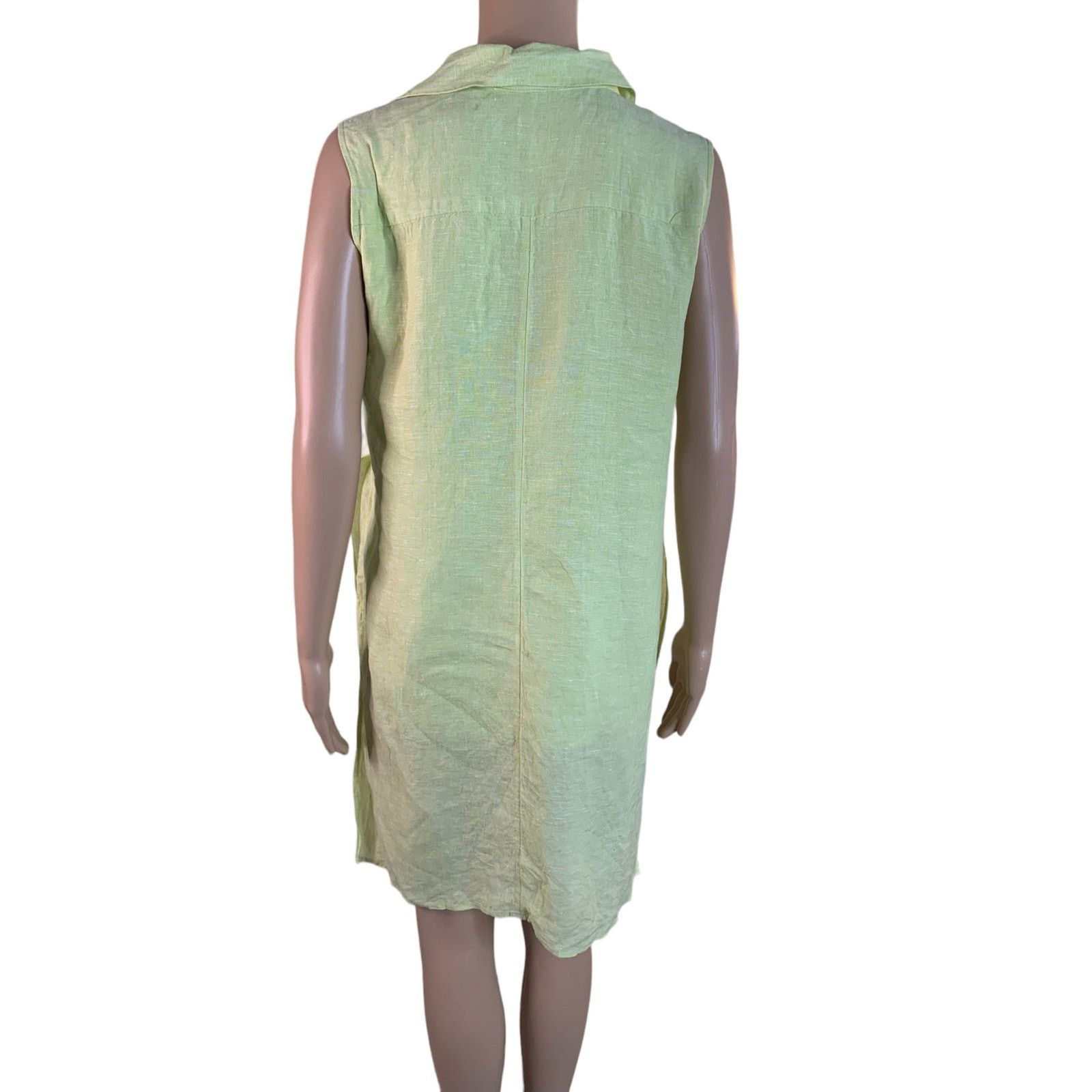 Chicos Chico's 100% Linen Mini Shift Dress Button Down Sleeveless M Size M / US 6-8 / IT 42-44 - 5 Thumbnail
