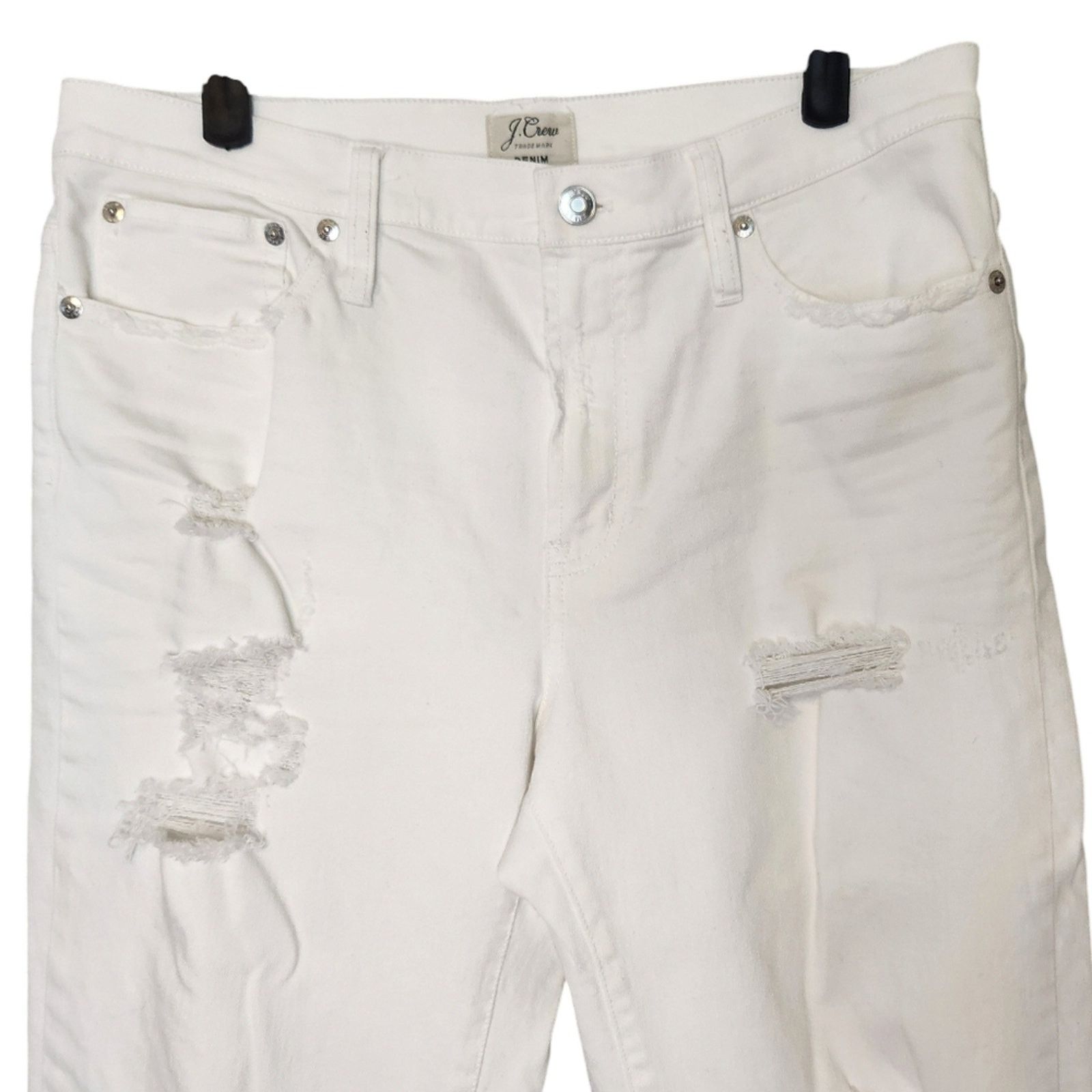 J.Crew J. Crew Vintage Crop destroyed Straight Leg Jeans 30Tall Size 30" / US 8 / IT 44 - 4 Thumbnail