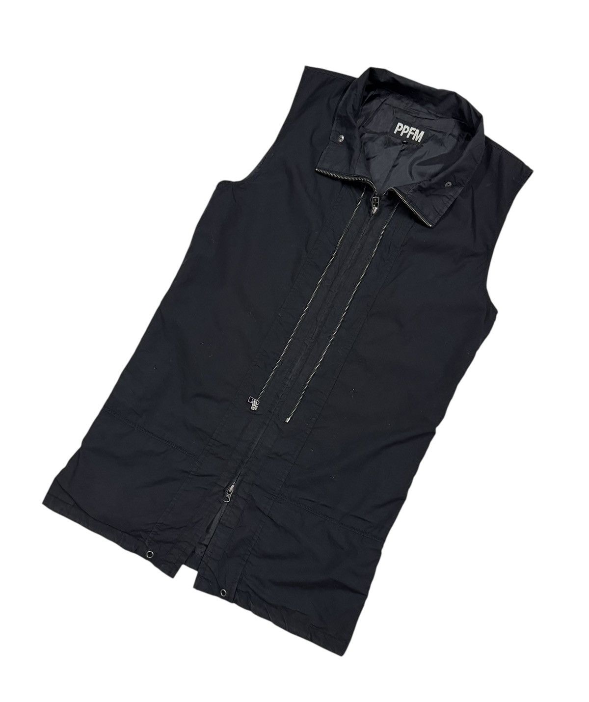 PPFM Vtg🔥PPFM Multi-Zipper Utility Sleeveless Vest Zipper Jacket Size 40S - 6 Thumbnail