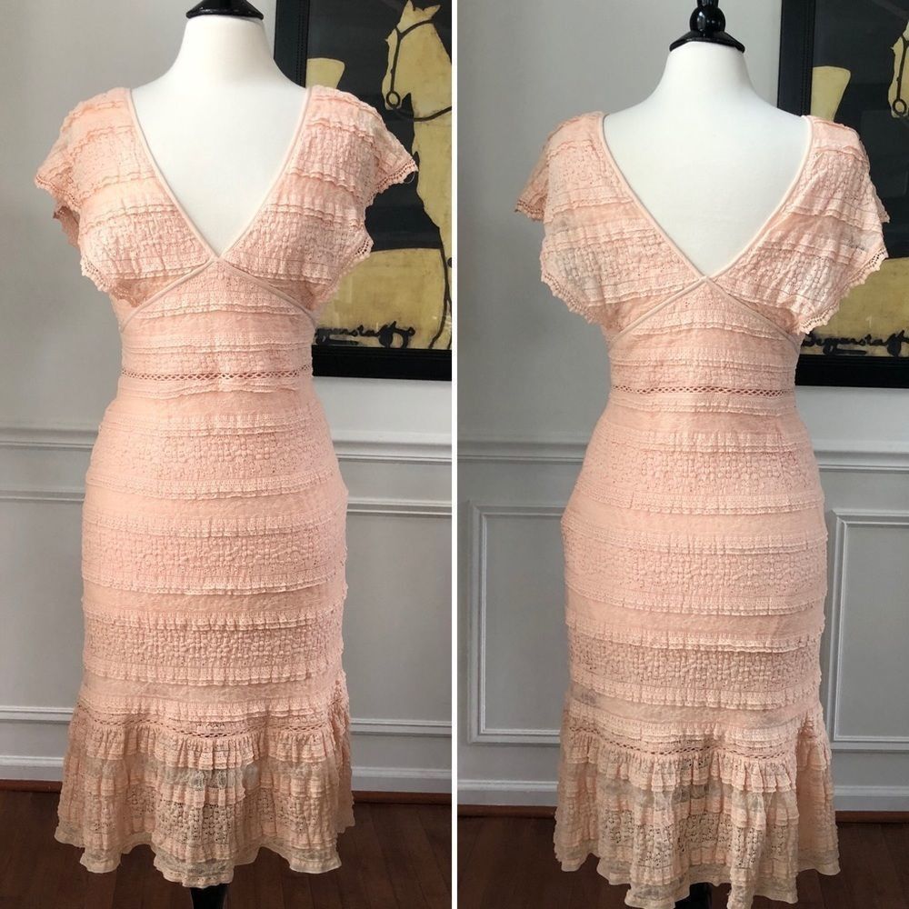 Other Foxiedox Makayla Flutter Trim Lace Sheath Dress L Size L / US 10 / IT 46 - 2 Thumbnail