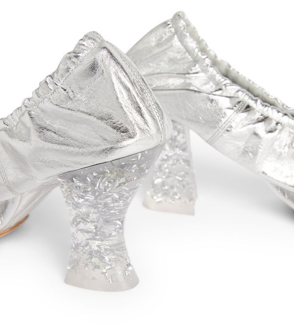 Bottega Veneta o1loc1c0824 651356 Leather Almond Pumps in Silver Size US 10 / IT 40 - 6 Thumbnail