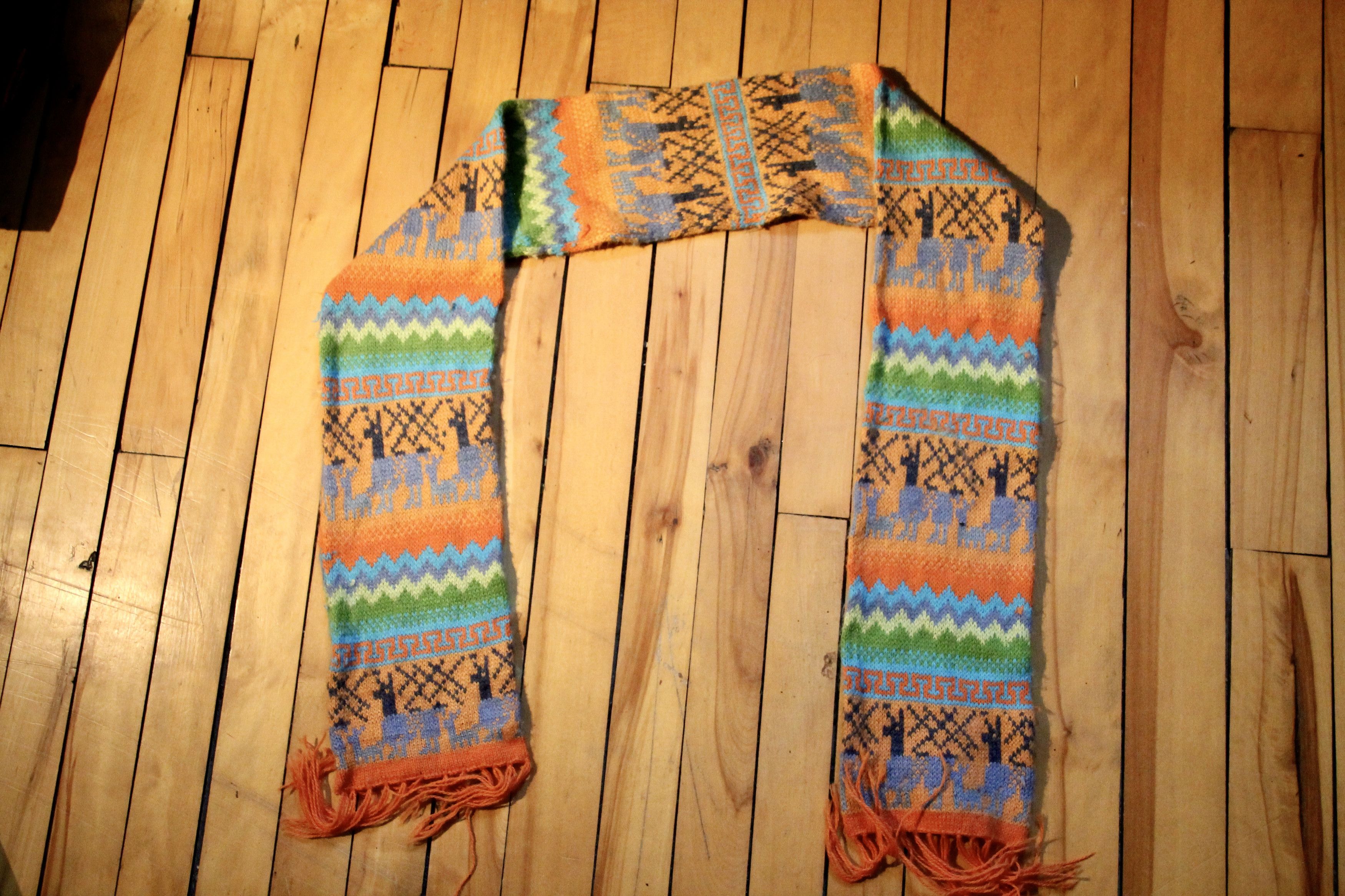 Other Orange Artisanal Peruvian Alpaca Wool Scarf Size ONE SIZE - 1 Thumbnail