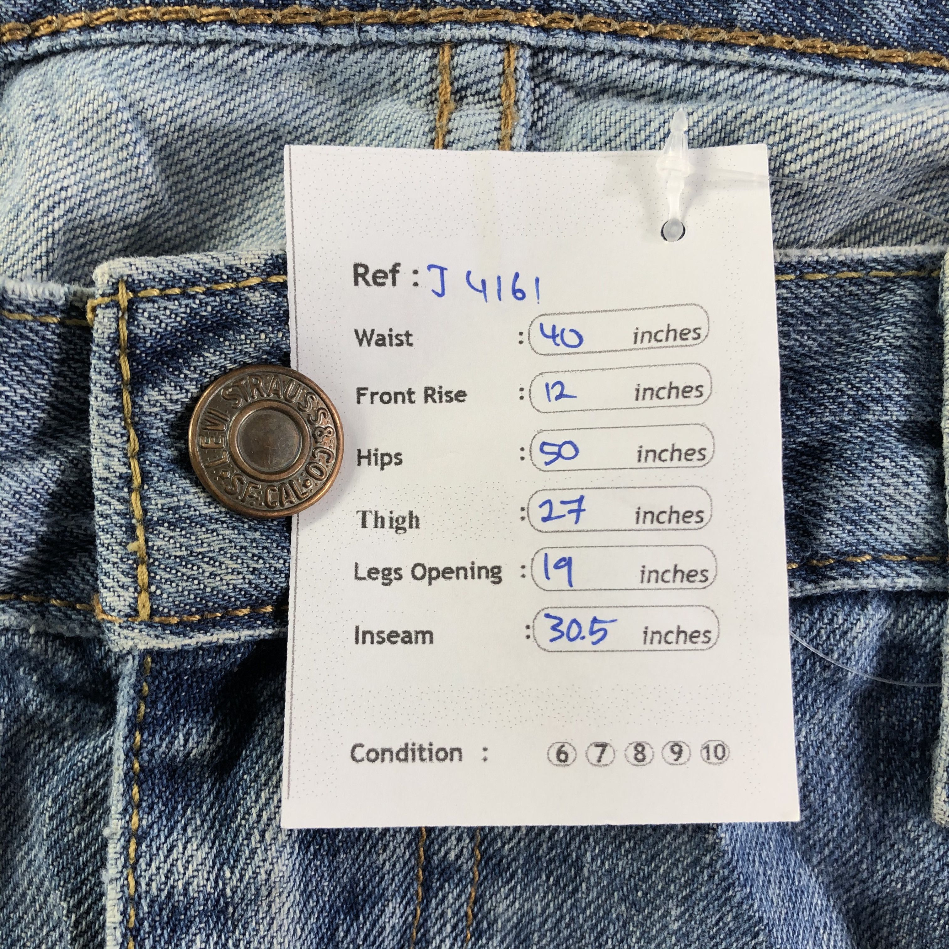 Levi's Vintage Blue Wash Levis 569 Jeans-J4161 Size US 40 / EU 56 - 14 Thumbnail