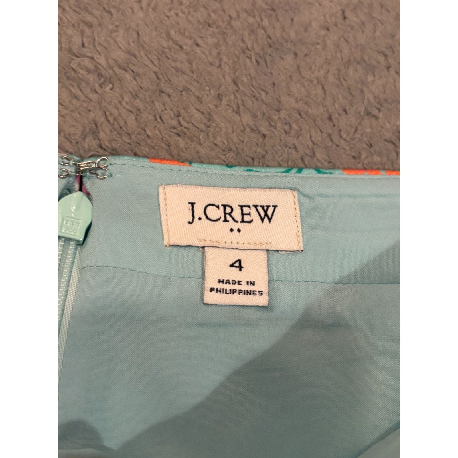 J.Crew VINTAGE: No - (excluded) J.CREW Pencil Skirt Womens 4 Turquoise Floral Straight Modest Midi Casual Summer Blue Floral Size 27" / US 4 / IT 40 - 2 Thumbnail