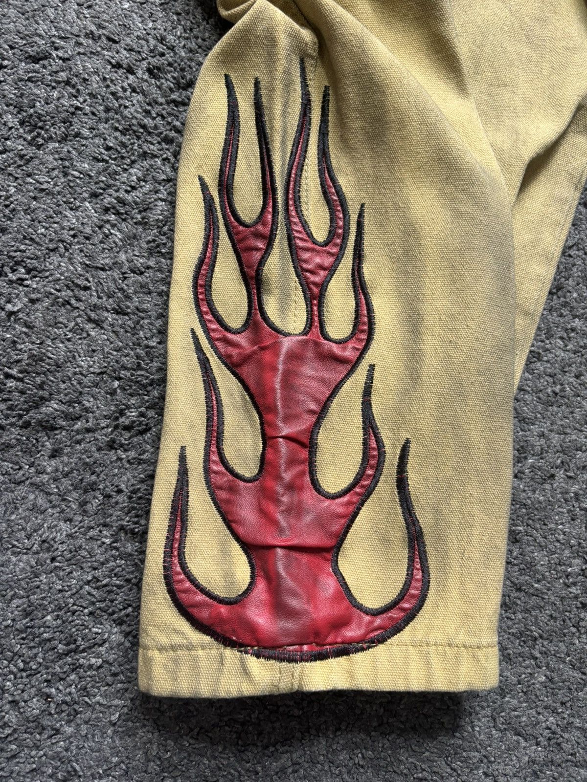 Vintage Vintage wide leg rare flames red yellow baggy cargo jeans Size US 34 / EU 50 - 13 Thumbnail