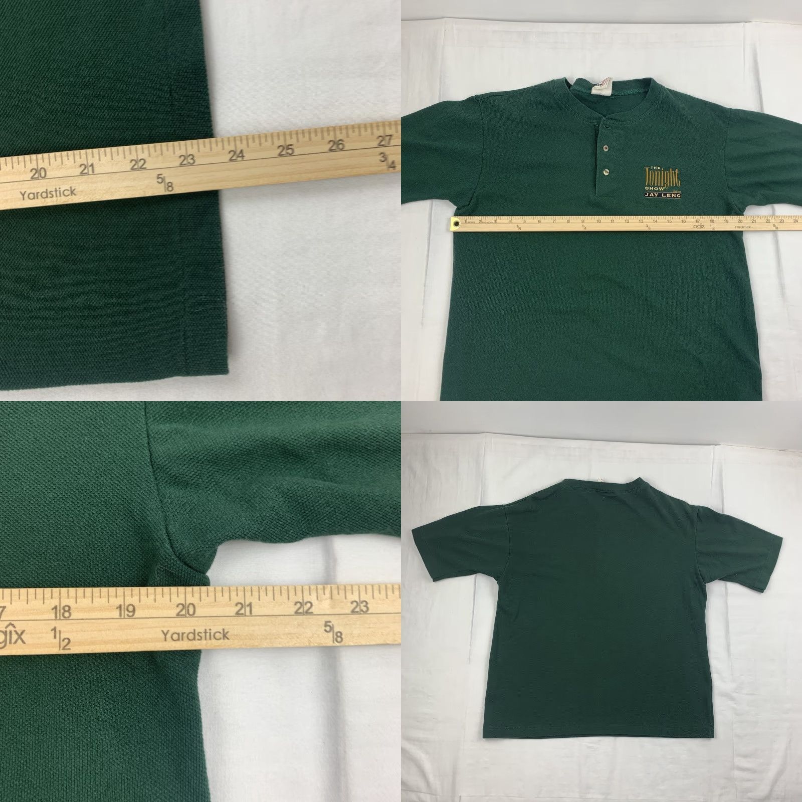 Vintage VINTAGE Tonight Show With Jay Leno Shirt Adult Small Green Henley Neck 90s TV Size US S / EU 44-46 / 1 - 8 Thumbnail